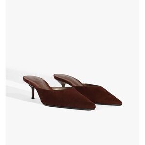 SCHUTZ Julie Suede Pump Dark Brown Women's Mules